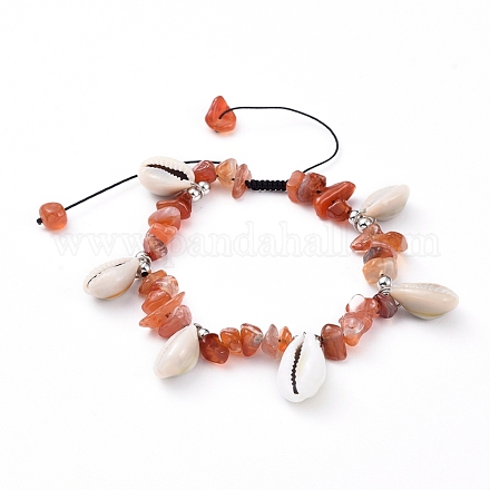 Verstellbare geflochtene Perlenarmbänder aus Nylonfaden BJEW-JB04951-01-1
