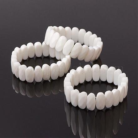 Bracelets extensibles en perles de verre opaques BJEW-G487-B01-1