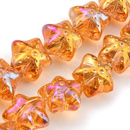 Fili di perle di vetro transprarent placcato arcobaleno completo EGLA-G037-07A-FR02-1