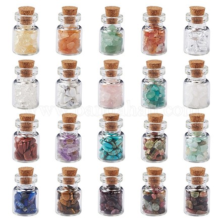 Bottiglie di vetro con perline di pietre preziose naturali e sintetiche kissitty G-KS0001-02-1