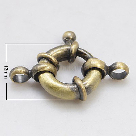 Brass Spring Ring Clasps KK-E266-13mm-AB-NR-1