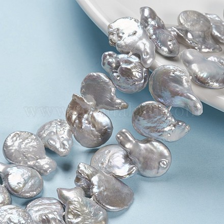 Hebras de cuentas de perlas keshi de perlas barrocas naturales en forma de lágrima PEAR-R015-10-1