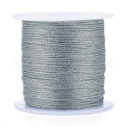 ポリエステル編組メタリック糸  DIYの編みこみのブレスレット作りと刺繡のために  グレー  0.4mm  6プライ  約54.68ヤード（50m）/ロール OCOR-I007-B-30-1