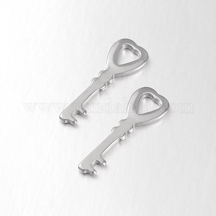 Coeur clés de squelette 304 pendentifs en acier inoxydable STAS-N059-12-1