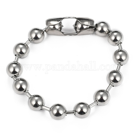 304 pulseras de acero inoxidable de la cadena de bolas de acero BJEW-G618-03P-1