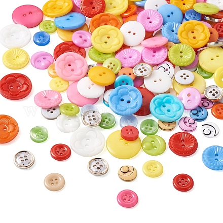 Fashewelry 350pcs 7 botones de plástico de estilo BUTT-FW0001-01-1