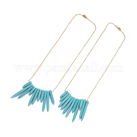 Dyed Synthetic Howlite Pendant Necklaces NJEW-JN02345-1