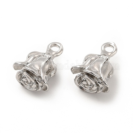 Rack Plating Alloy Rose Charms FIND-G044-27P-1