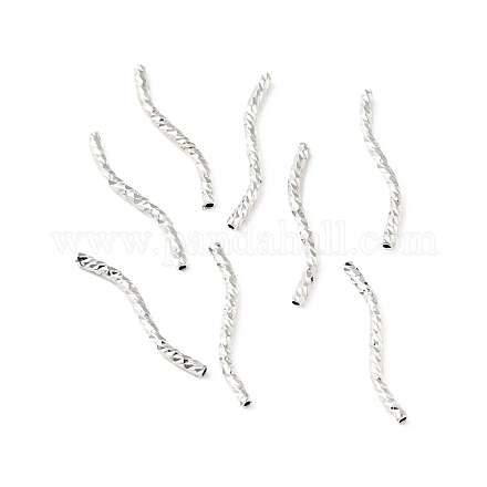 Placage en rack perles de tube incurvées en laiton KK-WH0061-01A-P-1