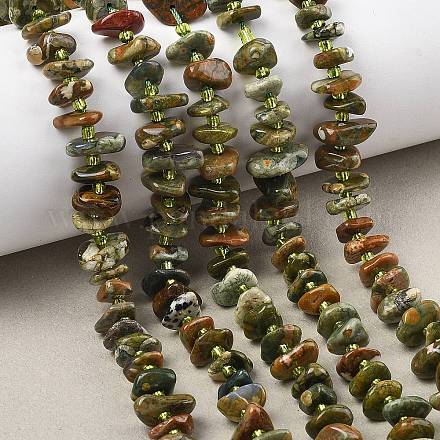 Природные риолитом яшмы бисер нитей&nbsp;G-F821-B01-01-1