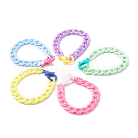Opaque Acrylic Curb Chain Bracelets BJEW-JB06597-1