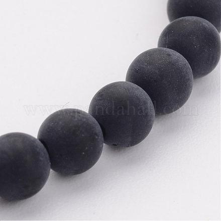 Classificare un filo di perle di agata nera naturale G447-2-1