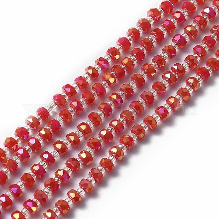 Chapelets de perles en verre électroplaqué EGLA-J147-A-FR11-1