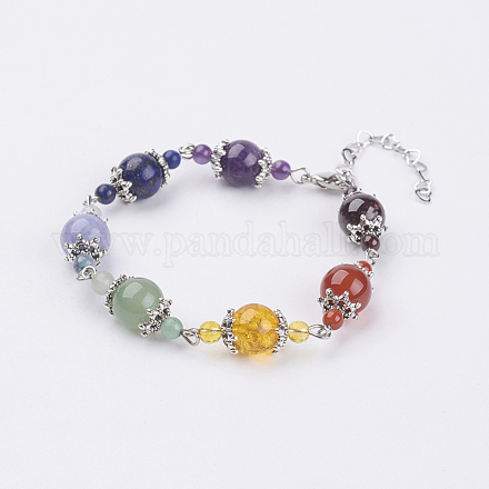 Chakra Jewelry Natural Gemstone Beaded Bracelets BJEW-JB03552-1