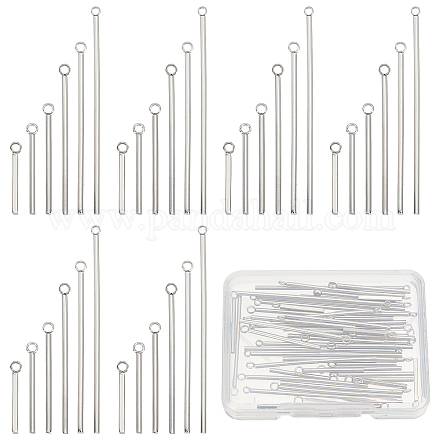 SUNNYCLUE 1 Box 60Pcs 6 Style Bar Pendants Long Metal Stamping Charms Blank Stick Strip Stainless Steel Charm for jewellery Making Charms Earrings Bracelet Necklace Keychain Supplies Adult Crafting STAS-SC0003-95-1