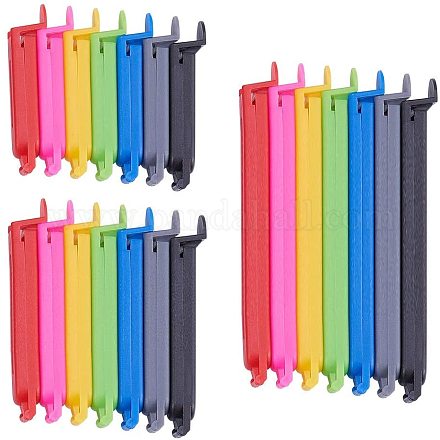 PandaHall 70 Pcs 3 Sizes Plastic Bag Sealing Clips Clamps 7 Colors for Food and Snacks Storage AJEW-PH00935-01-1