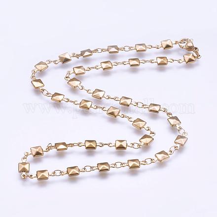 304 Stainless Steel Chain Necklaces STAS-P164-07G-1