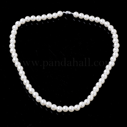 Collane di perline di perle imitazione plastica abs NJEW-R253-02-1
