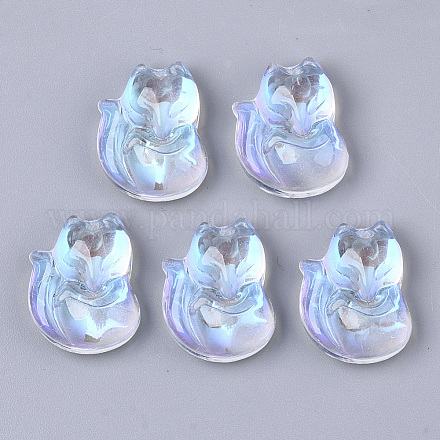 Electroplate Transparent Glass Pendants GLAA-YW0003-06-1
