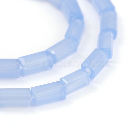 Faceted Rectangle Glass Beads Strands GLAA-J065-B06-1