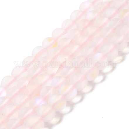 Chapelets de perles en pierre de lune synthétique G-E573-01A-04-1