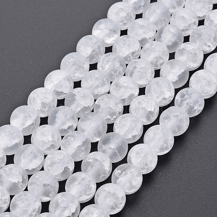 Chapelets de perles en verre craquelé GLAA-S192-D-008A-1