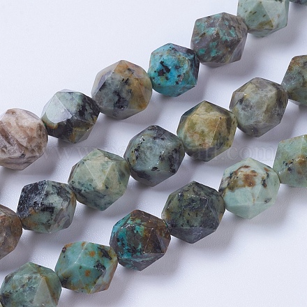 Brins de perles turquoises africaines naturelles (jaspe) G-F568-083-1