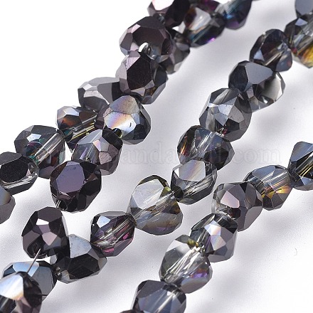 Chapelets de perles en verre électroplaqué EGLA-L017-HP-A04-1