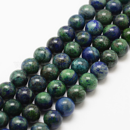 Natural Chrysocolla and Lapis Lazuli Beads Strands G-G735-07-10mm-1