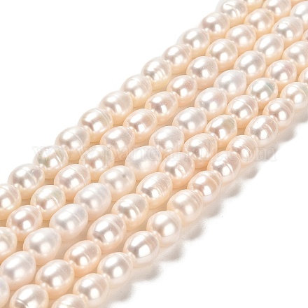 Fili di perle di perle d'acqua dolce coltivate naturali PEAR-E016-196-1