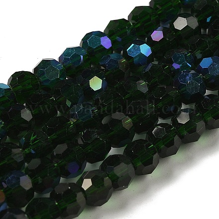 Chapelets de perles en verre transparent électrolytique EGLA-A035-T6mm-L10-1