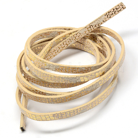 Golden Plated Imitation Leather Cords X-LC-R010-03C-1