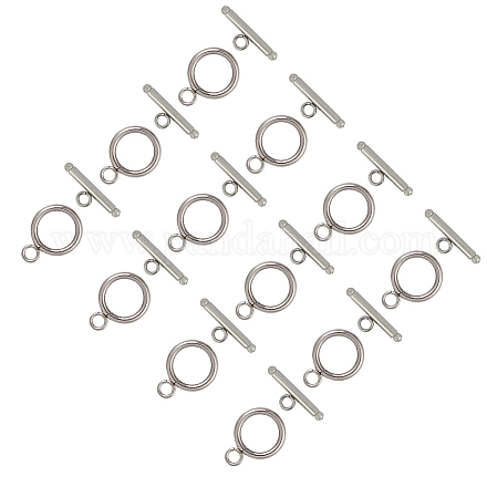 UNICRAFTALE 30 Sets 304 Stainless Steel Ring Toggle Clasps IQ Toggle Clasps & Tbar Clasps Metal Material Ring Toggle Connectors for DIY Necklace Bracelet Jewelry Making STAS-UN0002-24P-1
