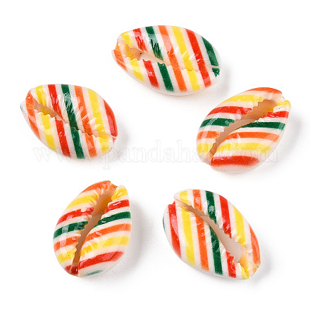Printed Cowrie Shell Beads SSHEL-ZX006-07A-1