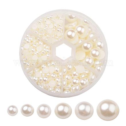 1caja de plástico abs imitación perla cúpula cabujones SACR-JP0001-24-1