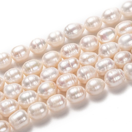Fili di perle di perle d'acqua dolce coltivate naturali PEAR-L033-86-01-1