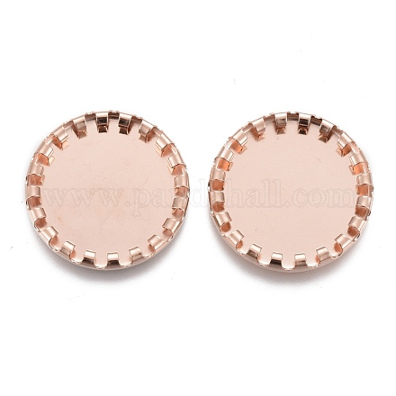 304 Stainless Steel Cabochon Settings X-STAS-P249-09RG-1
