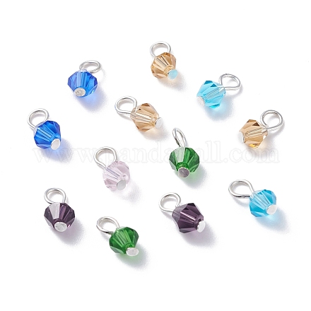Faceted Glass Charms PALLOY-JF01126-1