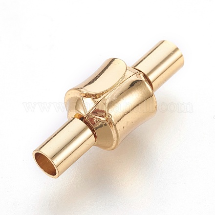 304ステンレス鋼ヨーロッパスタイルの留め金  コラム  ゴールドカラー  22x8mm  穴：3mm STAS-L215-06G-1