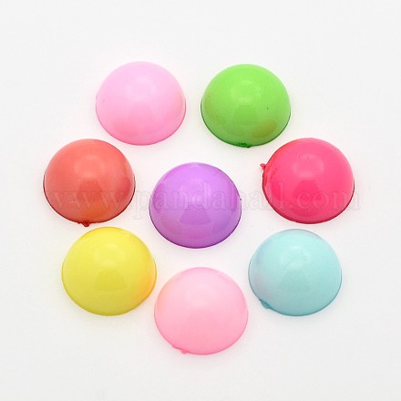 Colorful Acrylic Half Round Cabochons SACR-M005-02-A-1
