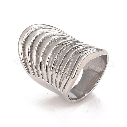 304 anillo hueco grueso de acero inoxidable para hombres y mujeres RJEW-B040-12P-1