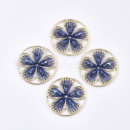 Polyester Thread Woven Pendants FIND-S319-12B-1