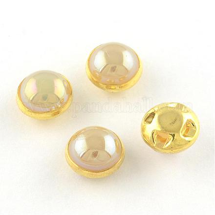 Boutons de couture en plastique ABS d'imitation perles BUTT-S005-6mm-04-1