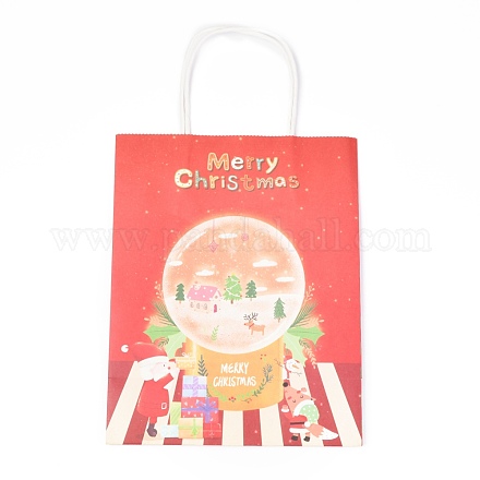 Christmas Theme Kraft Paper Bags ABAG-H104-D03-1