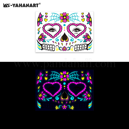 Mask with Flower Pattern Luminous Body Art Tattoos LUMI-PW0001-135F-1