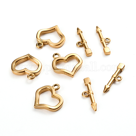 Ion Plating(IP) 304 Stainless Steel Toggle Clasps X-STAS-D142-02A-G-1