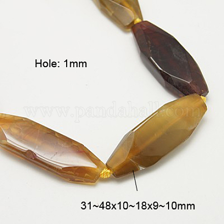 Chapelets de perles en agate naturelle craquelée G-D090-2-1