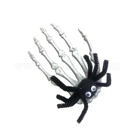 Pinzas de pelo de cocodrilo de plástico para manos de esqueleto de Halloween HAWE-PW0001-261B-1