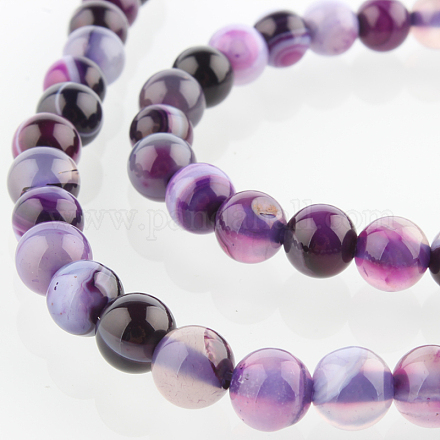 Chapelets de perles rondes en pierre d'agate naturelle G-E232-10-1