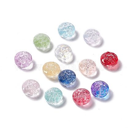 Perles de verre peintes par pulvérisation transparent GLAA-E038-02-1